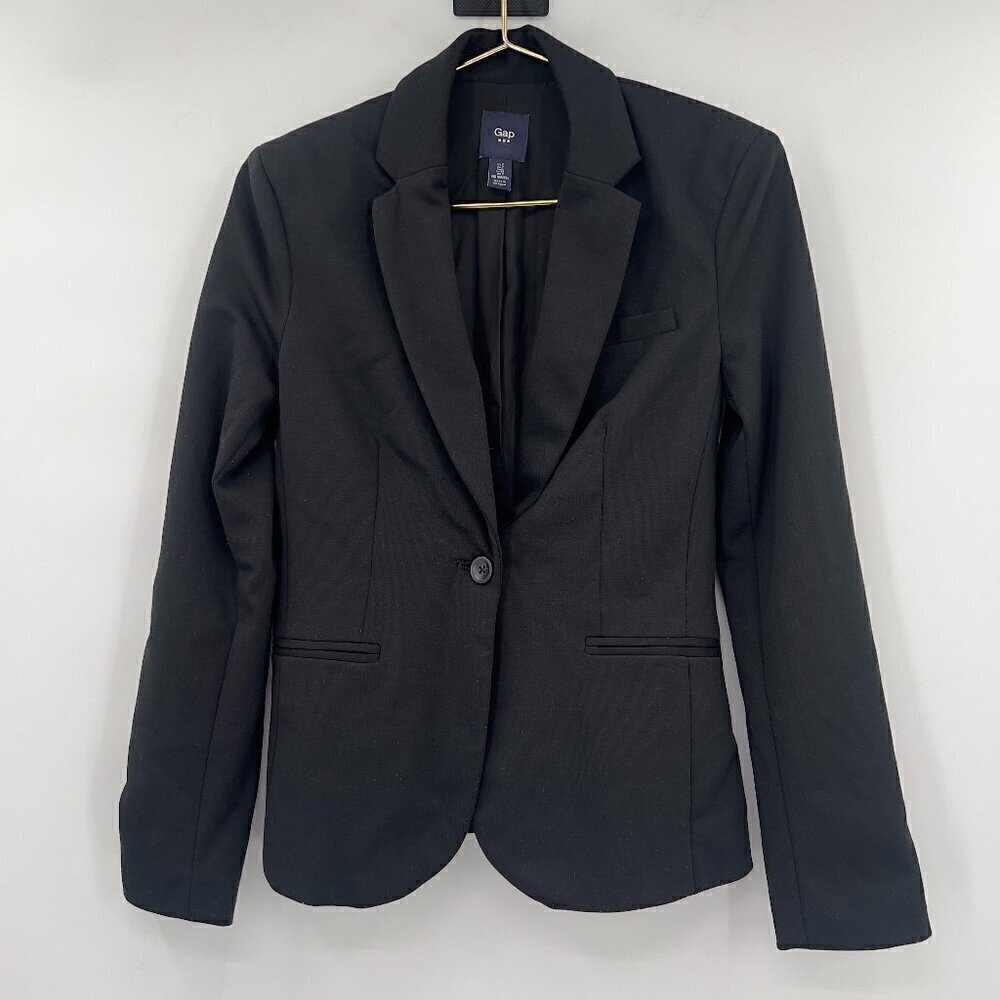 Gap Women's Charcoal Gray One Button Jacket/Blazer
